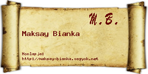Maksay Bianka névjegykártya