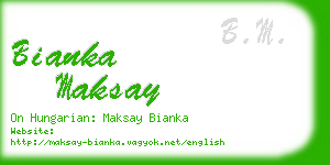 bianka maksay business card